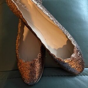 Boden Sparkle Flats in Gold and Silver
